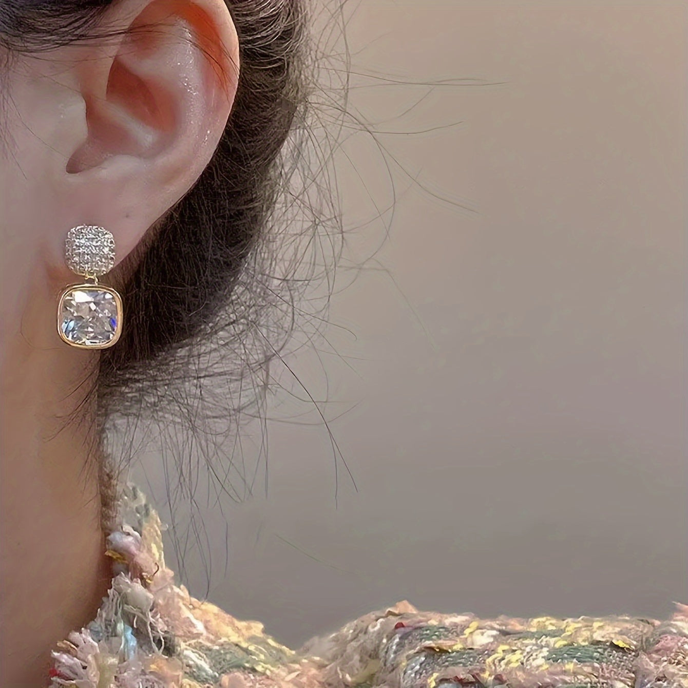 Ayollar uchun hashamatli rhinestone osma quloq uzuklari, vintage uslubida nafis bling, sink qotishmasidan tayyorlangan osma quloq uzuklari modali aksessuar.