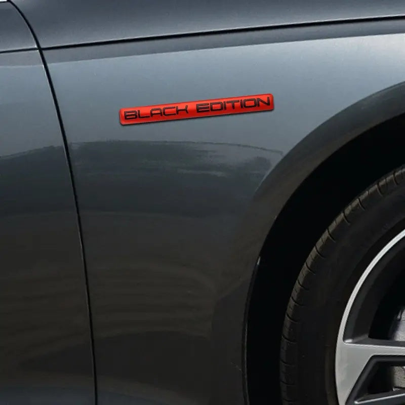 Car Logo Stickers Black Aluminum Alloy Limited Edition Pair