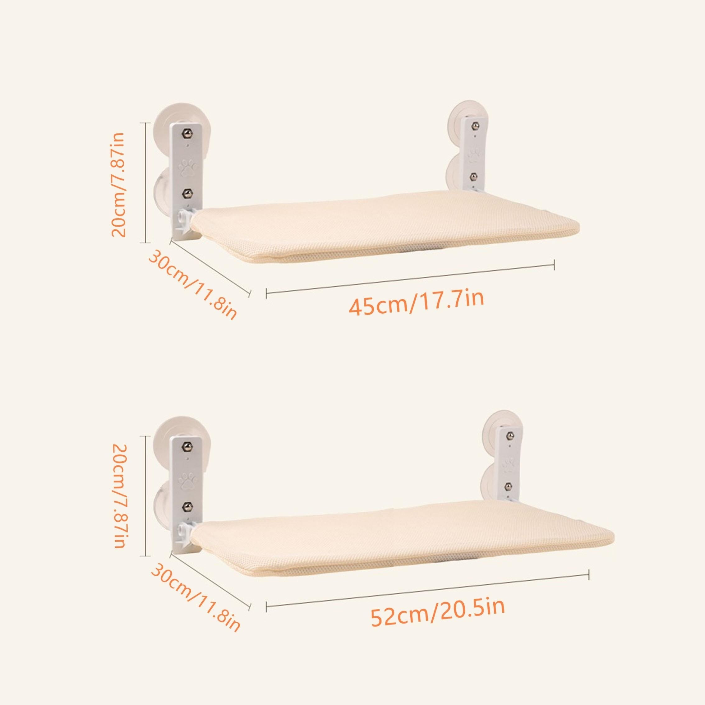 Foldable Cat Window Perch Hammock with Steel Frame Suction Cups Reversible Indoor Sunbathing Bed