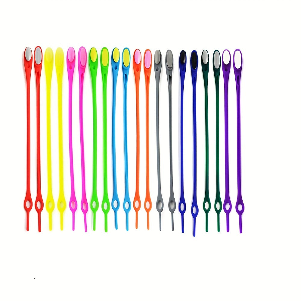 20 Pcs No-Tie Silicone Elastic Shoelaces for Sports Shoes Colorful