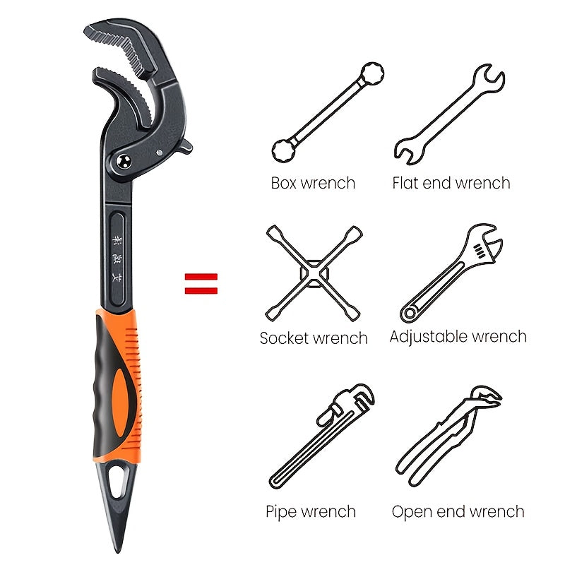 Multifunctional Pipe Pliers with Adjustable Wrench and Automatic Lock for DIY Maintenance