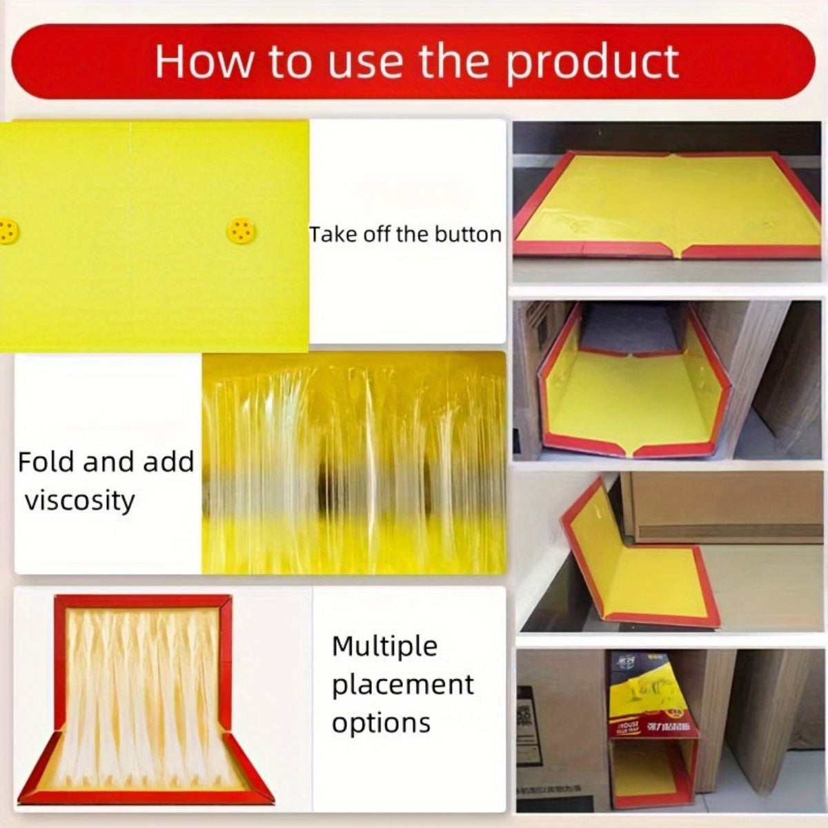 5 piezas de trampas para ratones adhesivas no tóxicas - adhesivo fuerte, duraderas, invisibles