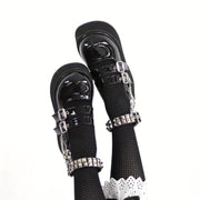 Women's Punk Gothic Studded Leather Thick Sole Shoes