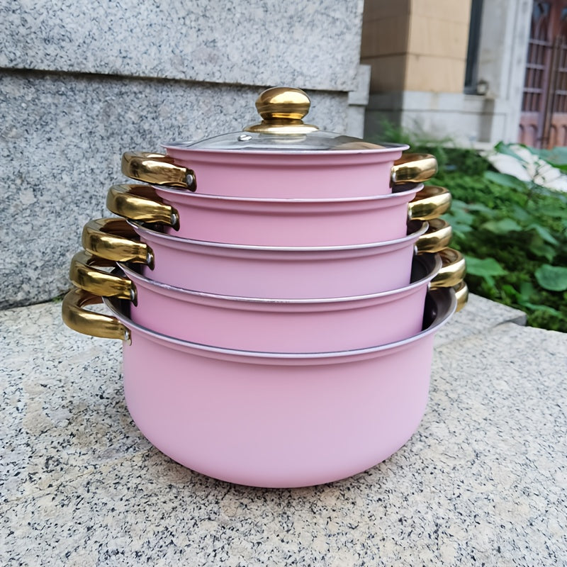 Ikkita tutqichli va shaffof shisha qopqoq bilan mustahkam zanglamas po'latdan yasalgan sho'rva qozoni - ochiq havoda lagerda, induktsion plitalarda ideal, qaynatmalar va jo'xori tayyorlash uchun mukammal, o'ylangan Rojdestvo va Thanksgiving sovg'asi.