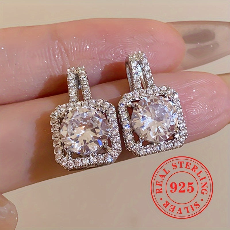 Sterling Silver S925 Earrings Cubic Zirconia for Weddings and Daily Wear