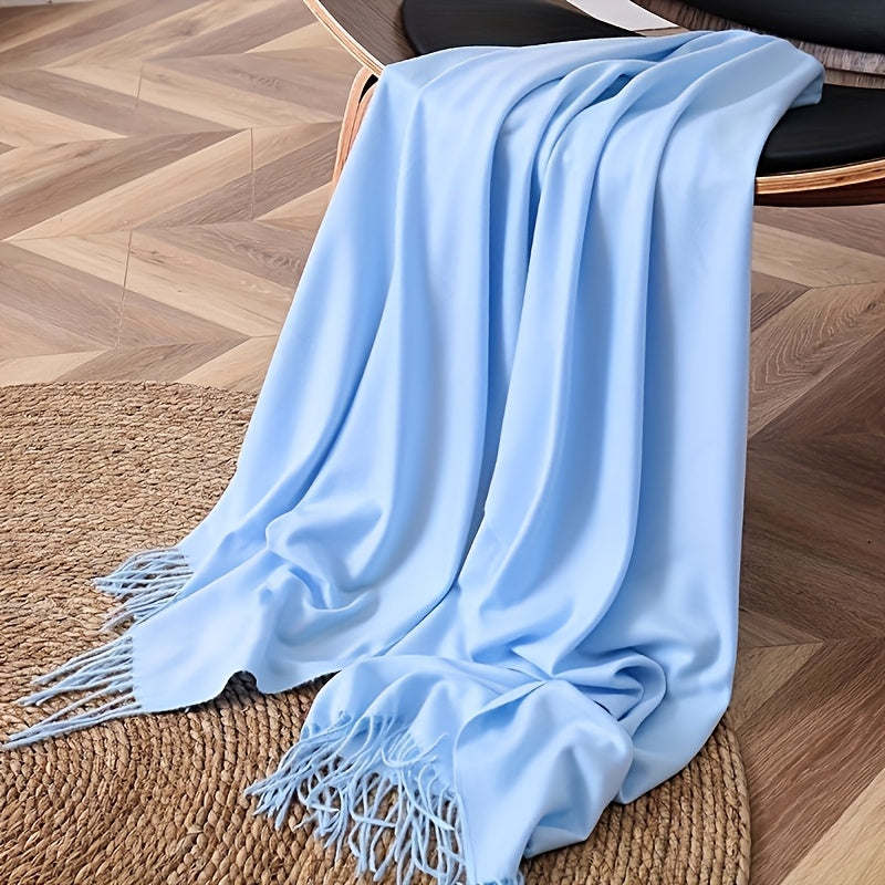Men's Cashmere Fringed Shawl Scarf Winter Autumn Soft Warm Large Unisex