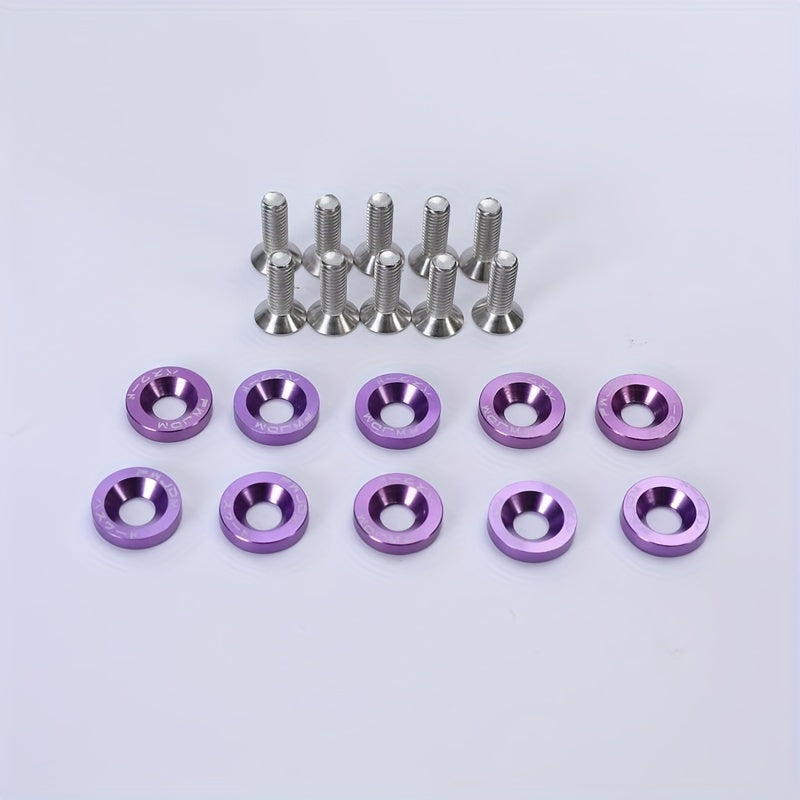 20 Pcs Aluminum M6 Fender Washer Bolts for Car License Plate Accessories