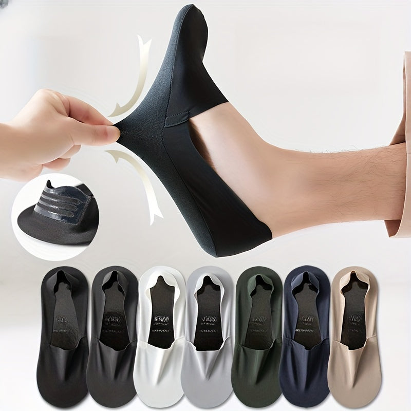 Men's Thin Boat Socks 7 Pairs Summer Odor-Resistant Sweat-Absorbing Non-Slip Low-Cut