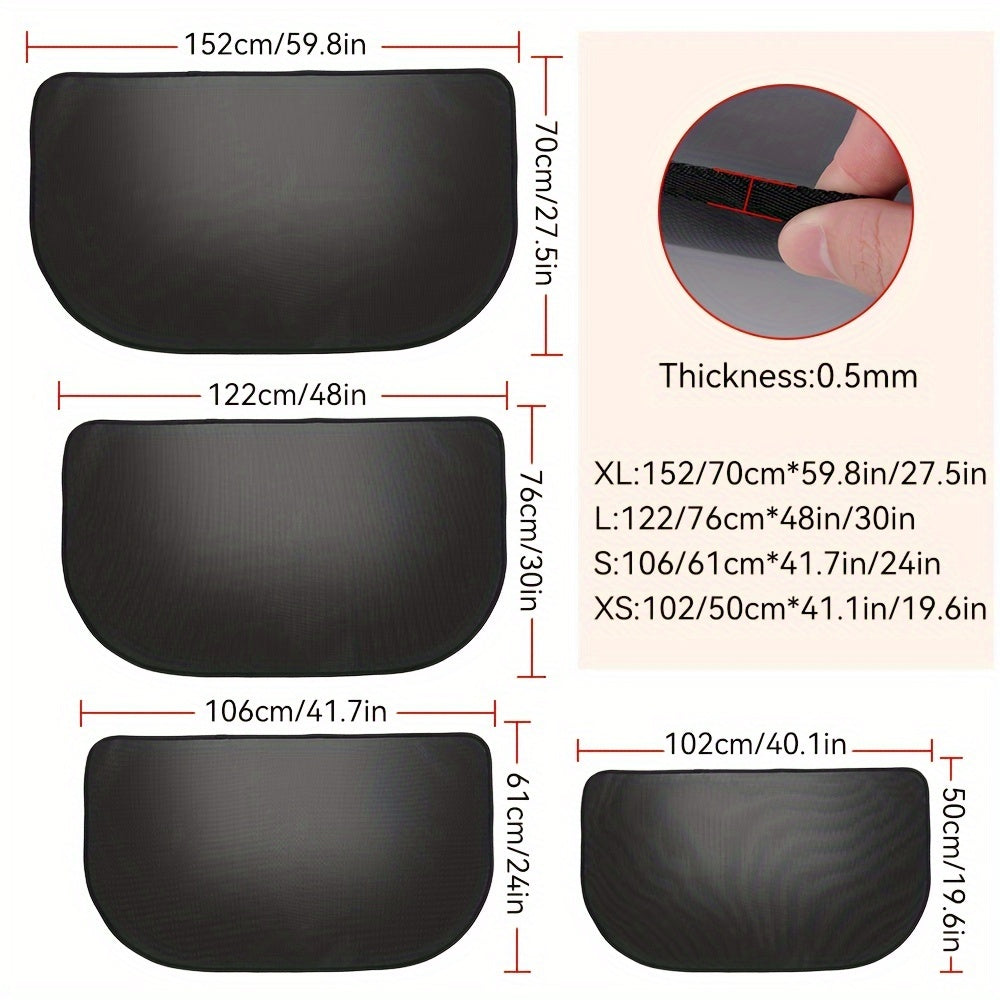 Fireproof Fiberglass Stove Floor Protector Half-Round Oil-Resistant Indoor Hearth Mat