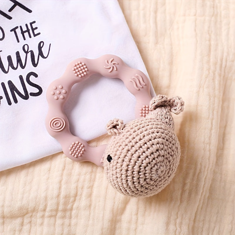 Baby Rattle with Soft Silicone and Vibrant Colors for Early Development