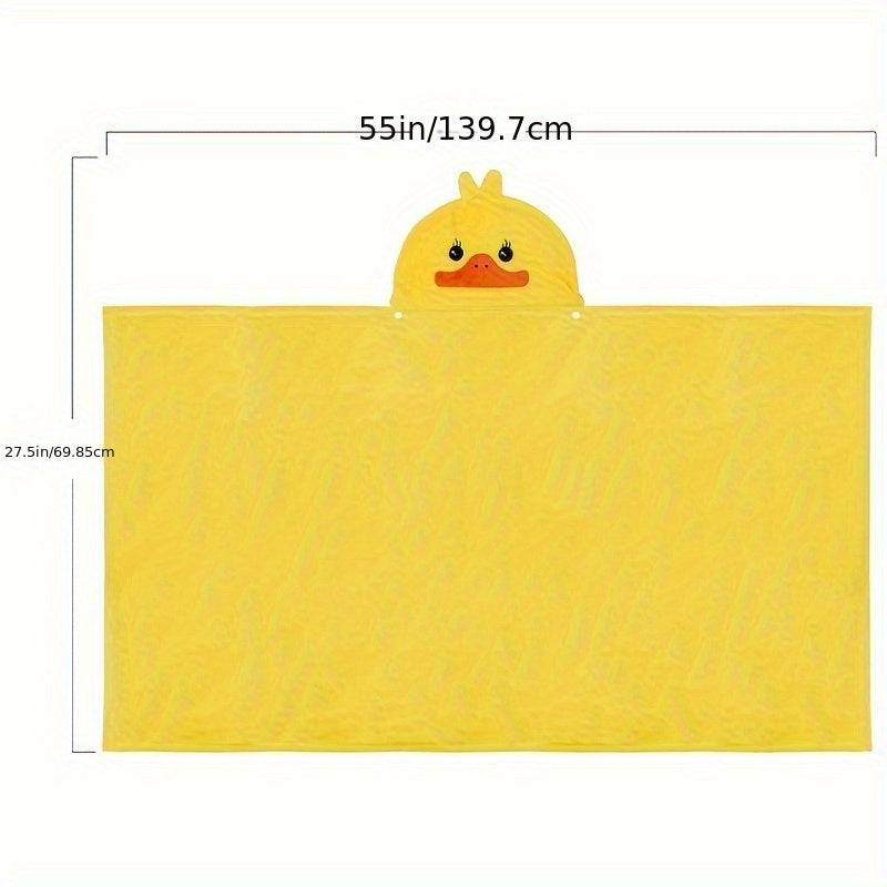 Baby Hooded Towel for Infants and Toddlers Cartoon Duck Pattern Ultra Soft and Absorbent 27.5 x 55 Inches