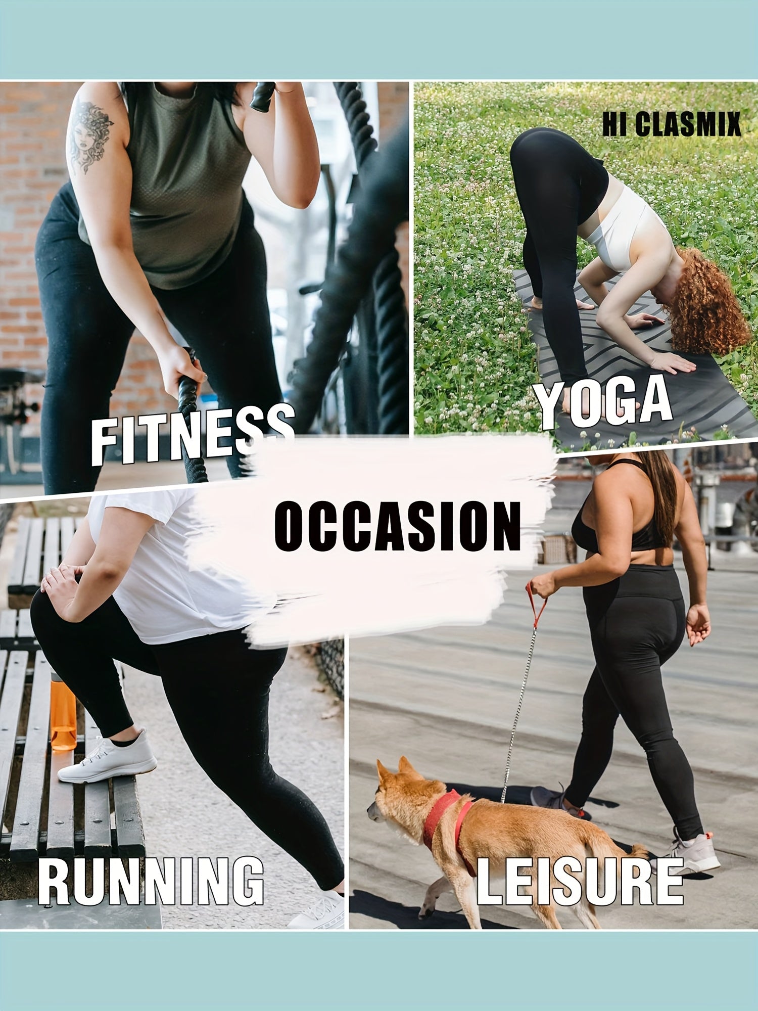 Leggings de talla grande de cintura alta de color sólido, pack de 3