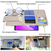 Car Sun Visor Organizer with Zipper Storage Bag Multi-Purpose Car Accessory