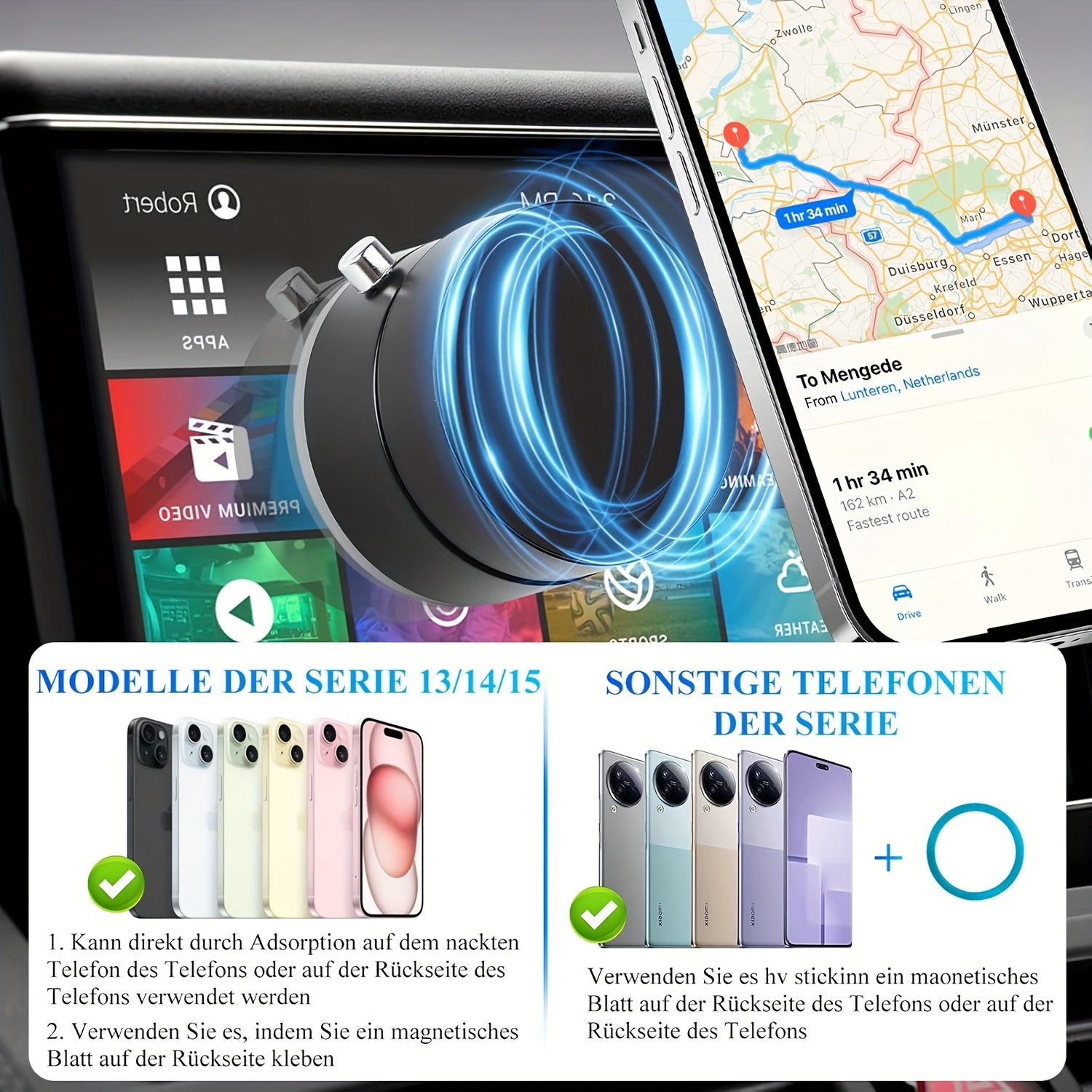 Universal magnitli telefon tutqichlari, 360° buriladigan silindr shaklidagi dizayn aksessuarlari