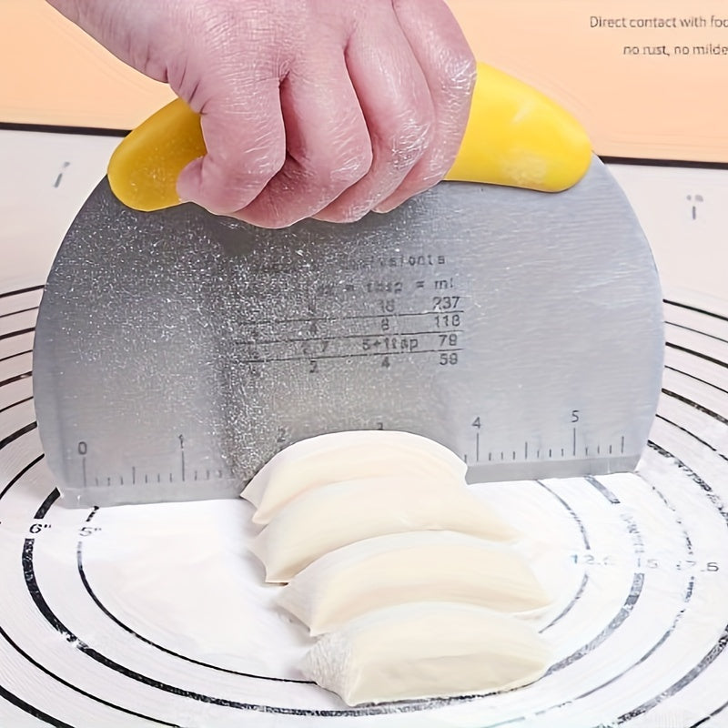 Stainless Steel Dough Cutter with Measurement Scale for Baking Pizza Pastry