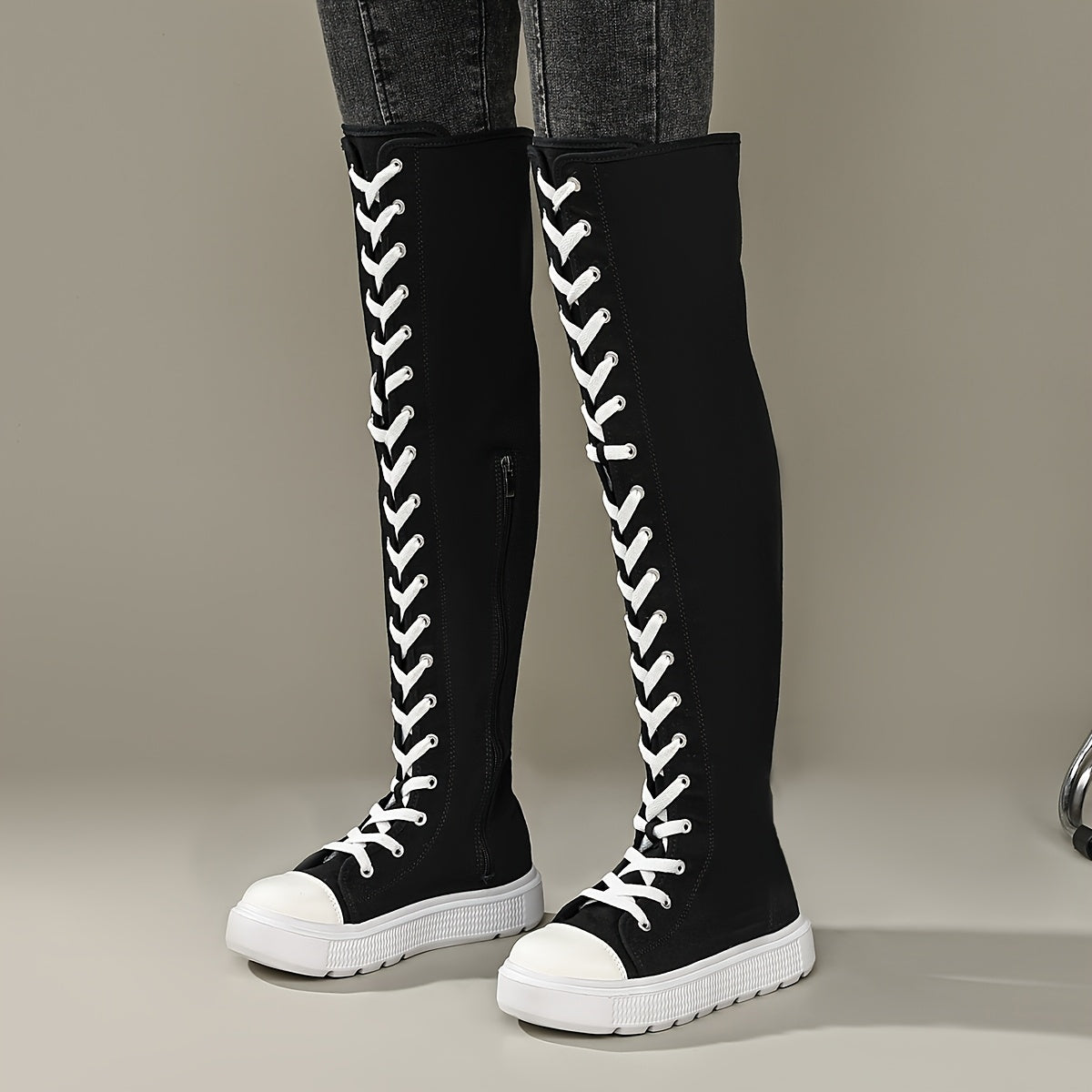 Women's Over-the-Knee Boots Breathable Casual With Thick Sole