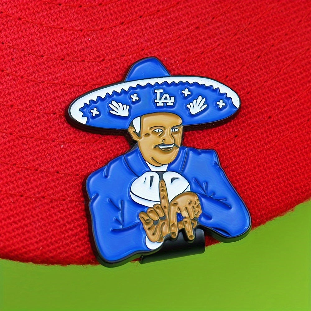 Men's Blue Zinc Alloy Hat Clip for Baseball and Mexican Caps