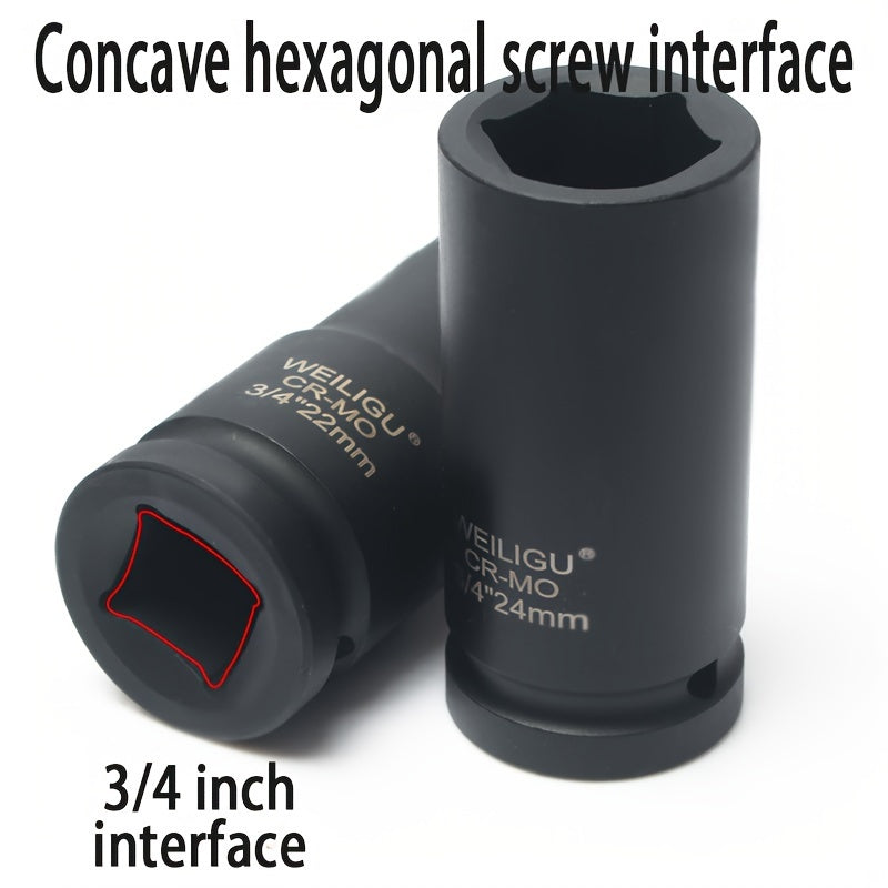 Тяжелая пневматическая головка-ключ 3/4 дюйма, средняя длина, хром-ванадий