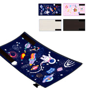 Kids Travel Pillow with Footrest and Hammock Seat Extender Gray Pink Blue Black