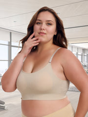 Women's Seamless Padded Yoga Sports Bra with Adjustable Straps Purple