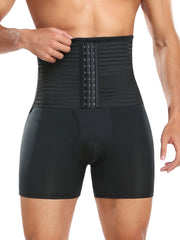 Men's Breathable Shaping Pants with Waist and Butt Lifting Technology Polyester Skinny Shorts