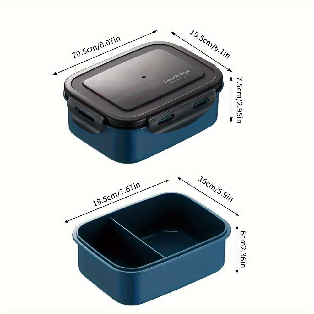 Katta 1200ml mikroto‘lqinli pechga mos tushadigan tushlik qutisi, 2 ta bo‘lakli, oziq-ovqat uchun PP, maktab va ish uchun