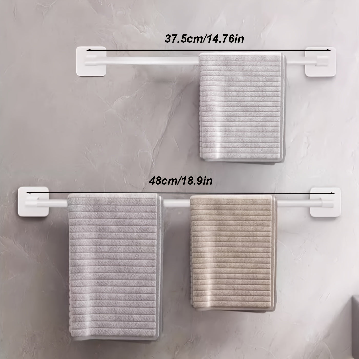 Organizador de barra de toallas para baño sin taladro, resistente a la oxidación, montado en la pared, con soporte para zapatillas, ahorra espacio