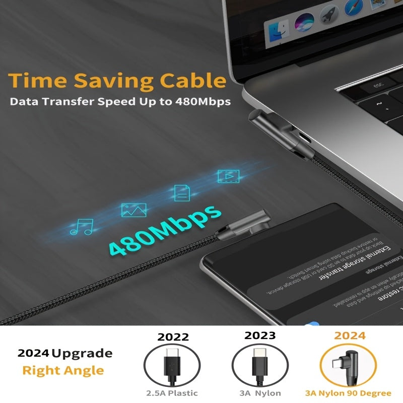 Nylon USB C Charging Cable 3 Pack 3.3ft 6.6ft 9.9ft Fast Charging Compatible with iPhone Samsung Pixel Switch