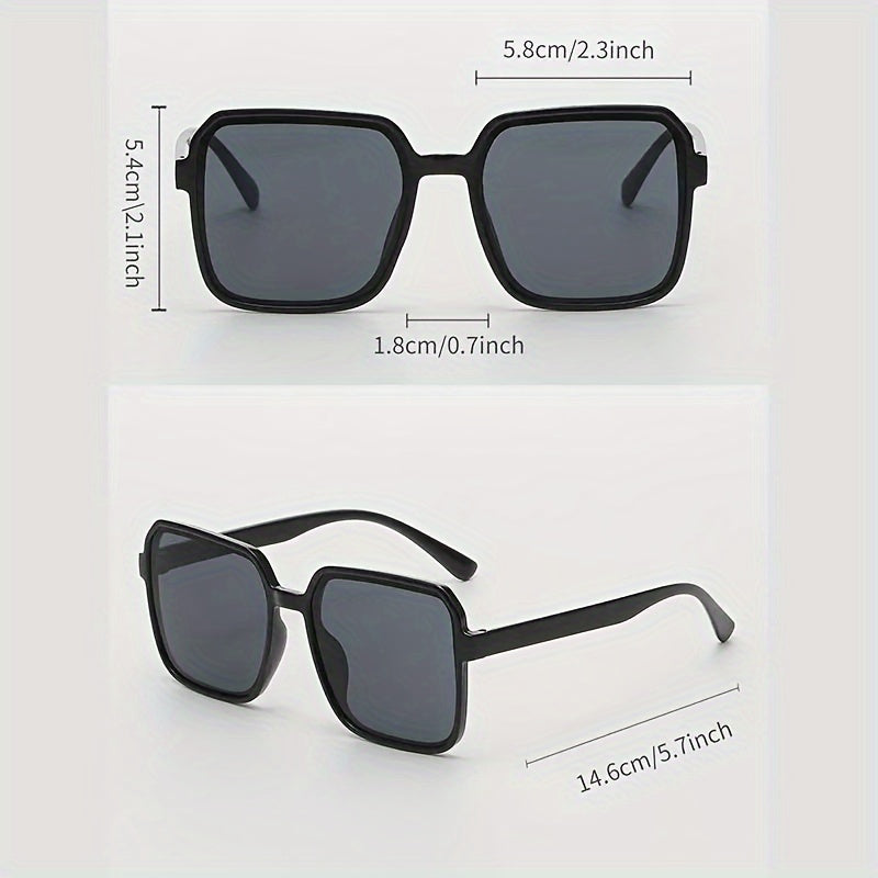 Набор из 3 ретро-прямоугольных очков оверсайз для женщин с антибликовыми линзами и карбоновыми оправами