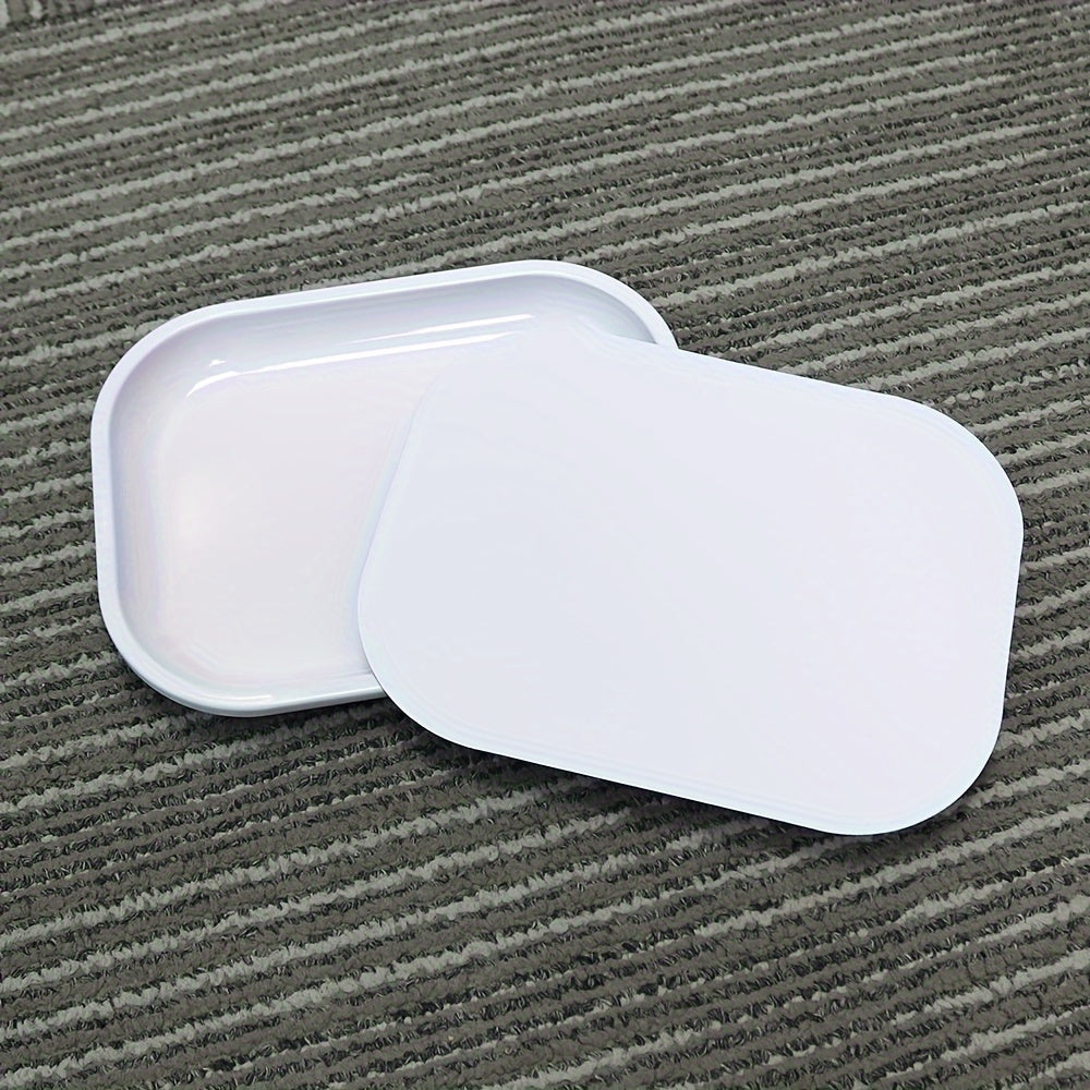 Metal and Plastic Rolling Tray with Magnetic Lid, 17.78x12.7 cm Household Organizer