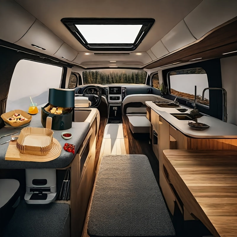 50/100 dona kvadrat qog'ozli havo qovurish uchun qog'ozlar, yopishmaydigan pech aksessuarlari