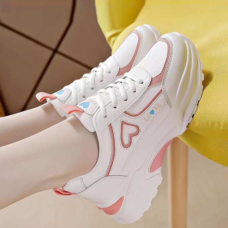 Women's White Low Top Casual Sneakers Breathable Lightweight All-Season