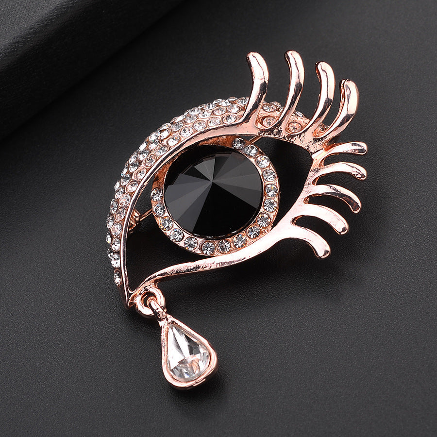 Set of 3 Abstract Blue Tears Eyes and Red Lips Brooches for Women Accessories