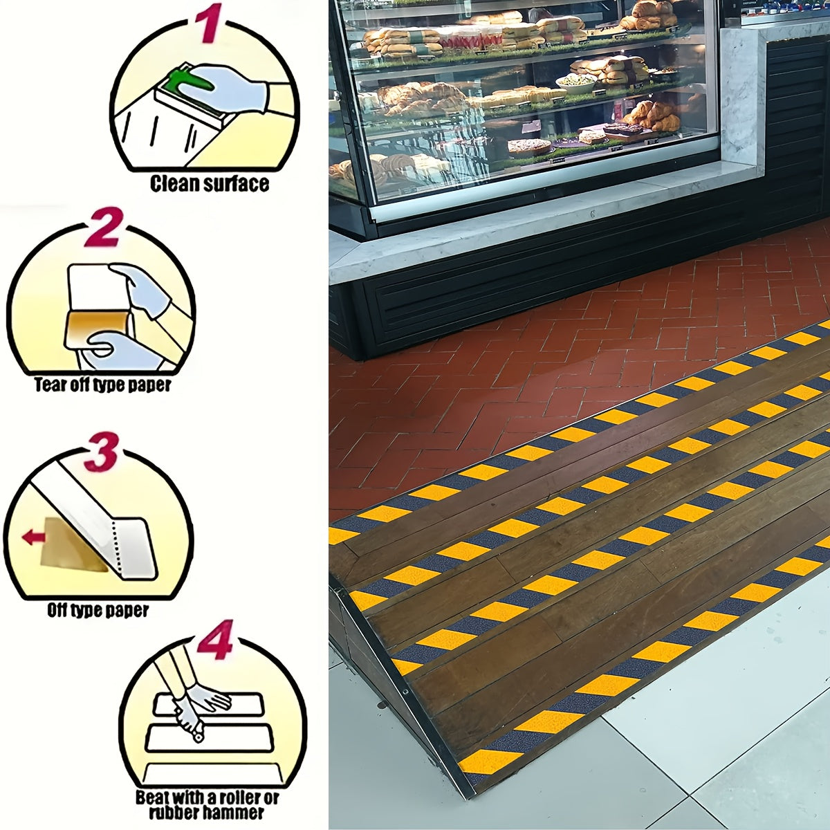 Anti Slip Safety Tape Yellow Black 5.08 Cm X 5 M for Stairs and Steps