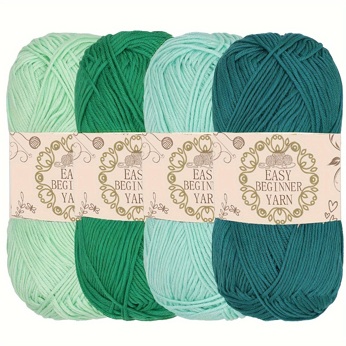 Set of 4 Acrylic Yarn Balls 50g Each for Crochet and Knitting Craft Projects