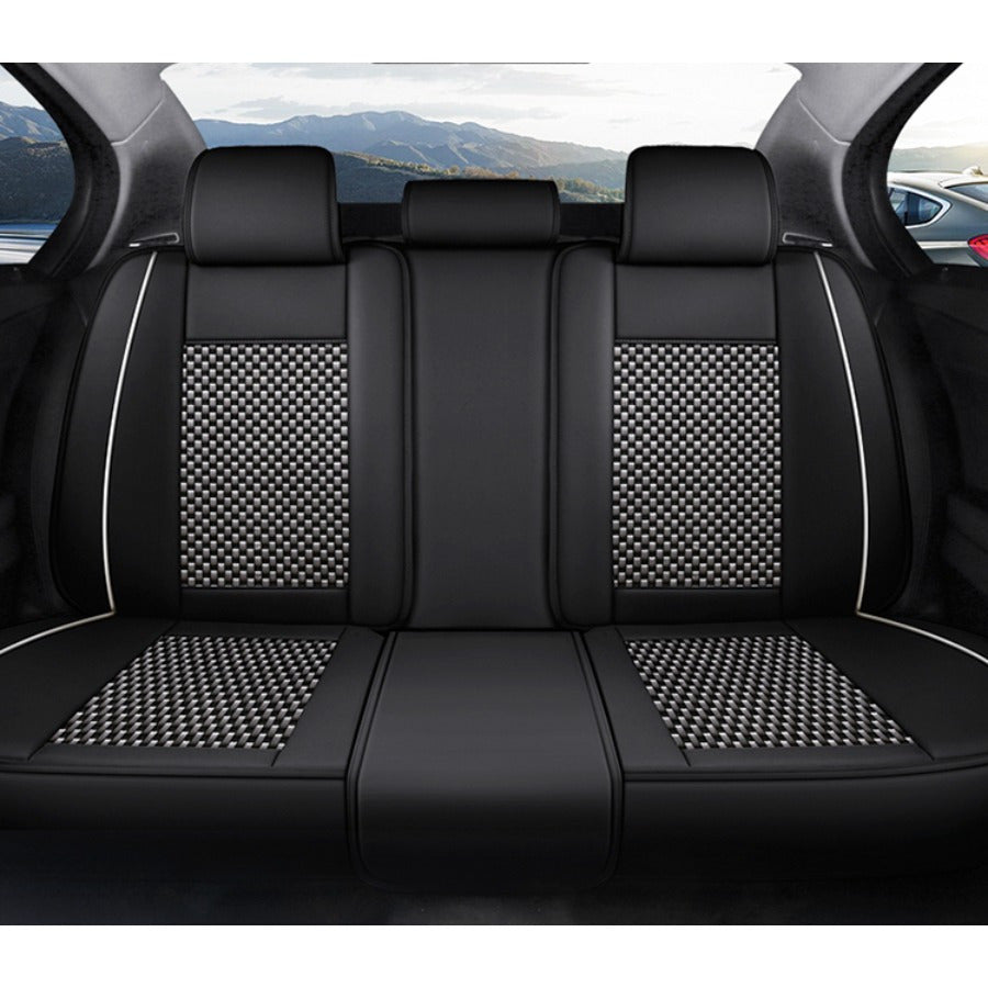 Full Set Seat Covers for 5-Seater Cars Black Gray Breathable Wear-resistant