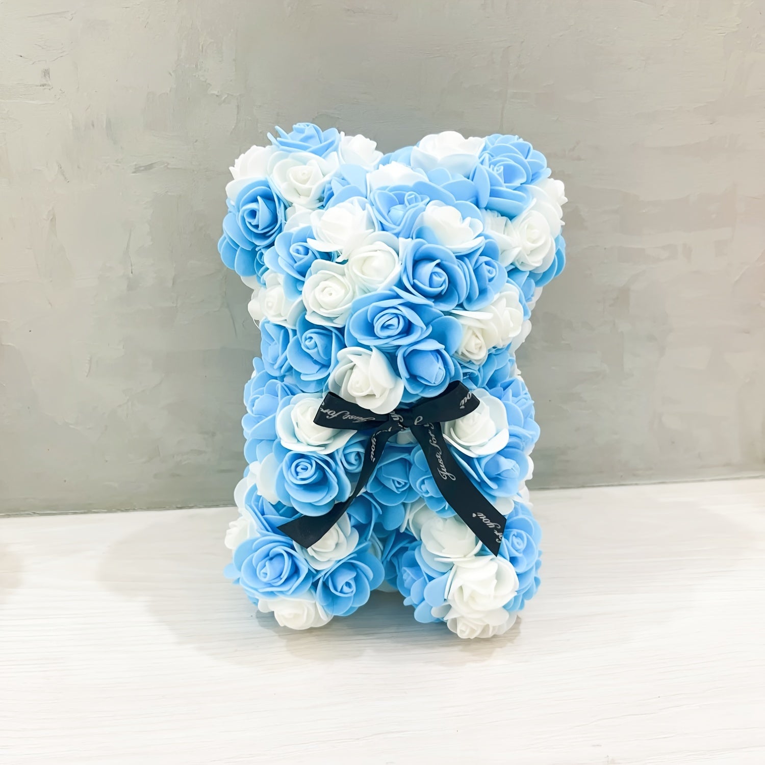 10 Inch Eternal Rose Bear Foam Flower Teddy for Valentine's Day Romantic Decor