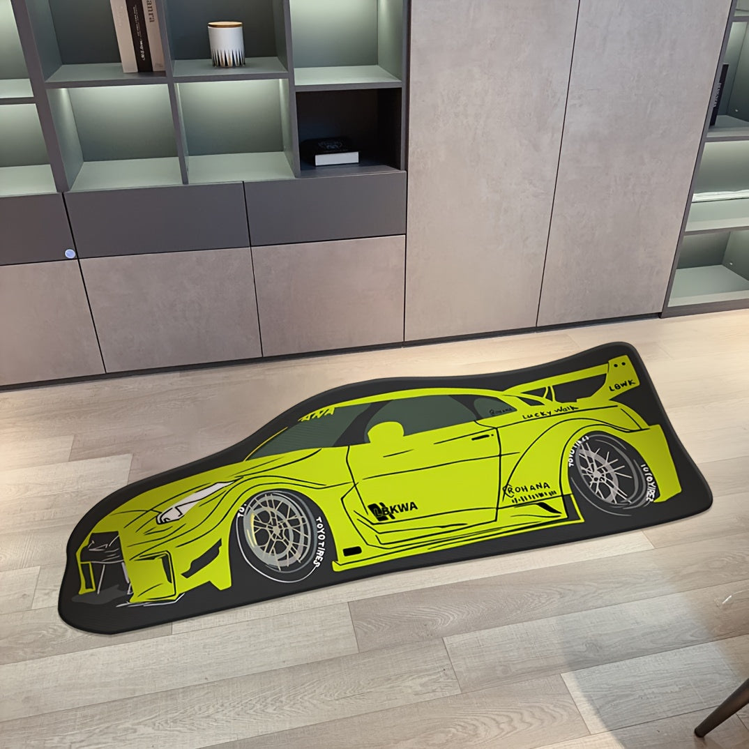 Avtomobil yoki uy uchun yumshoq yuviladigan samimiy mato, kumush va yashil rangdagi anti-slip TPR ost bilan