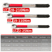 Universal Avtomobil Tork Kaliti 3/8 dyuym Qizil Kumush 5–210Nm