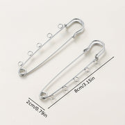 Iron Safety Brooch Kilt Pins Jewelry Findings Pack of 10 80x20mm