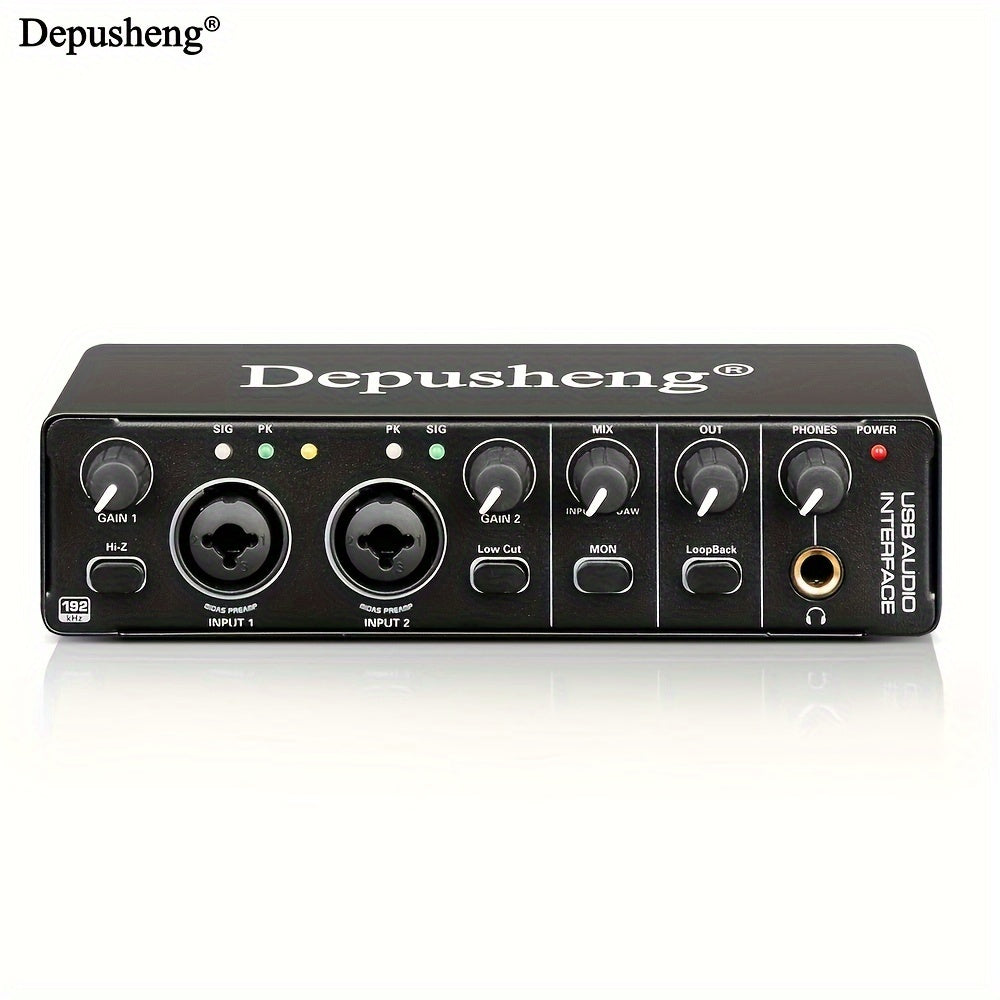 USB Audio Interface for Recording Streaming Podcasting 24Bit 96kHz XLR Phantom Power Red