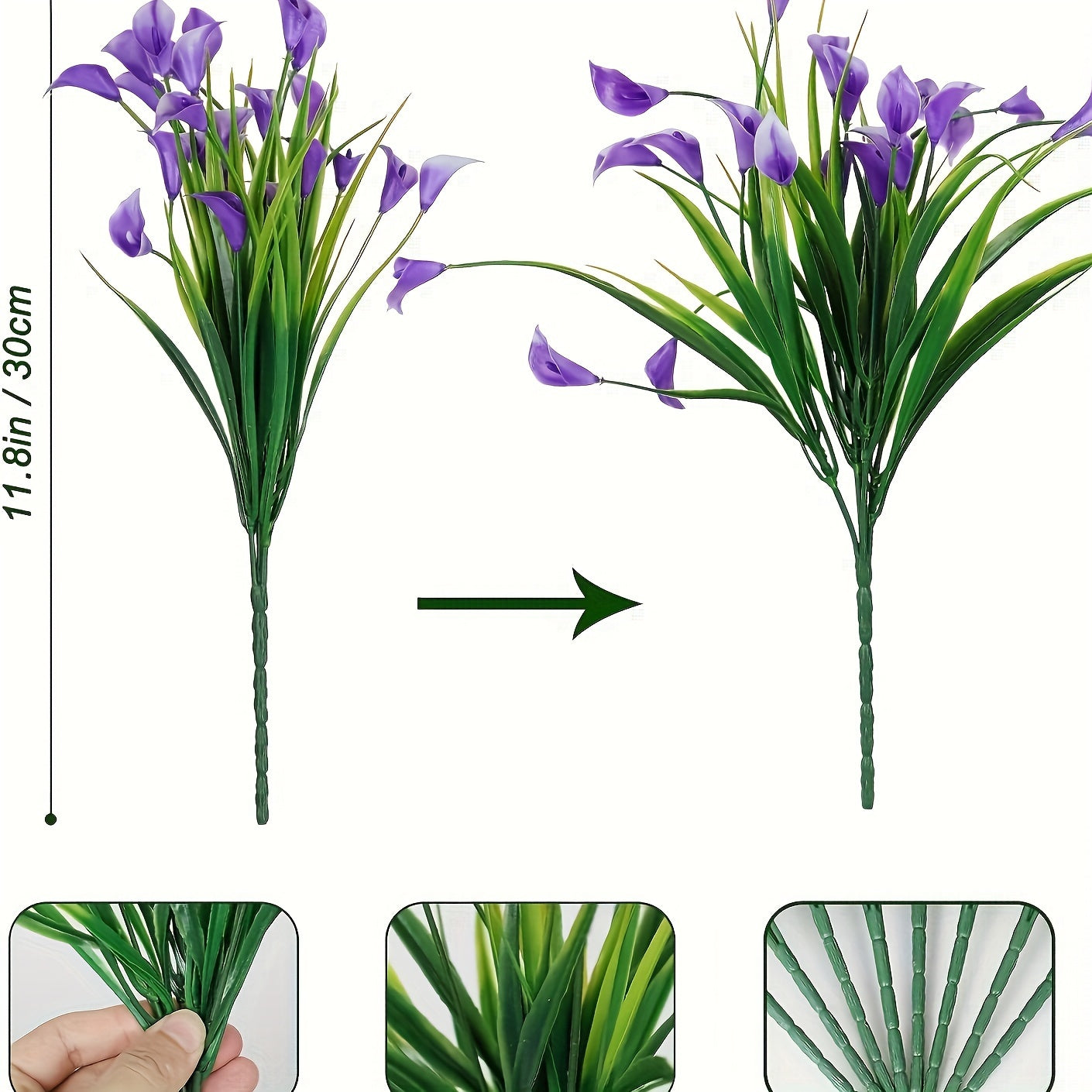 8 Bundles Artificial Water Lily Flowers UV Resistant Non-Fading for Indoor Outdoor Decor