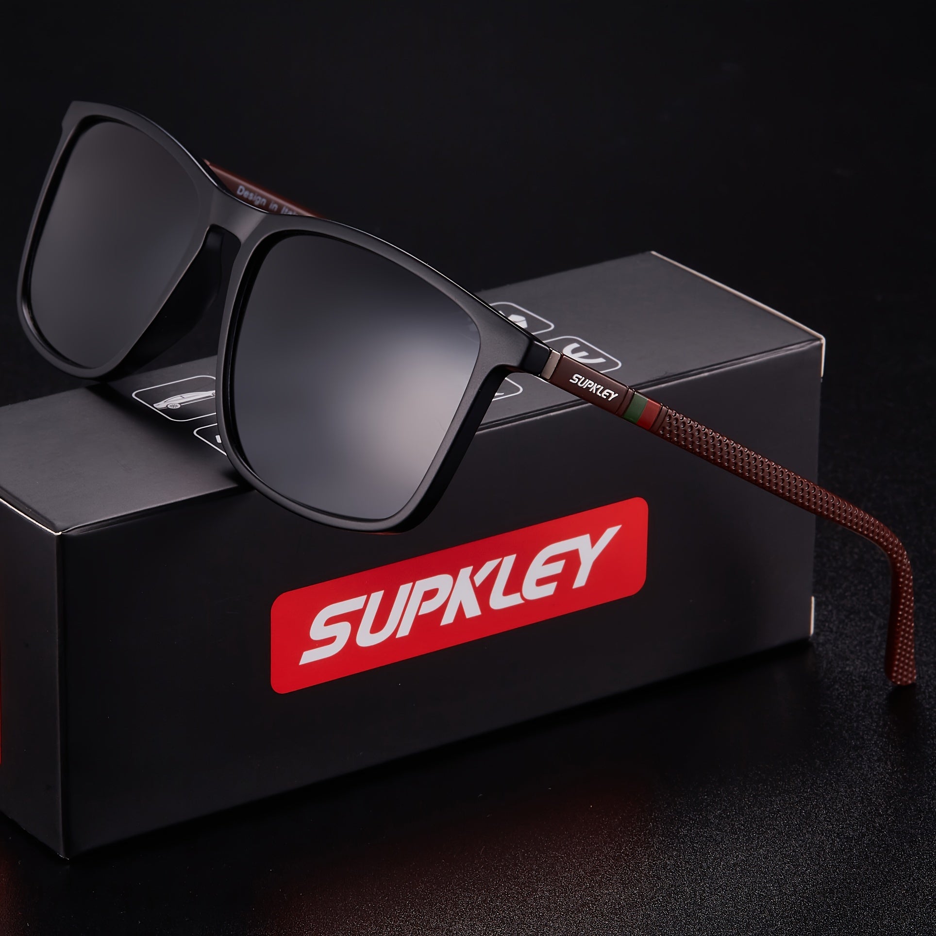 Large Square Polarized UV400 Sunglasses for Men and Women for Outdoor Travel and Driving