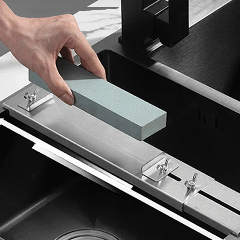 Moslashuvchan burchak qo‘llanmasi bilan zanglamaydigan po‘latdan yasalgan pichoq silliqlash uchun asosli non-slip bazasi