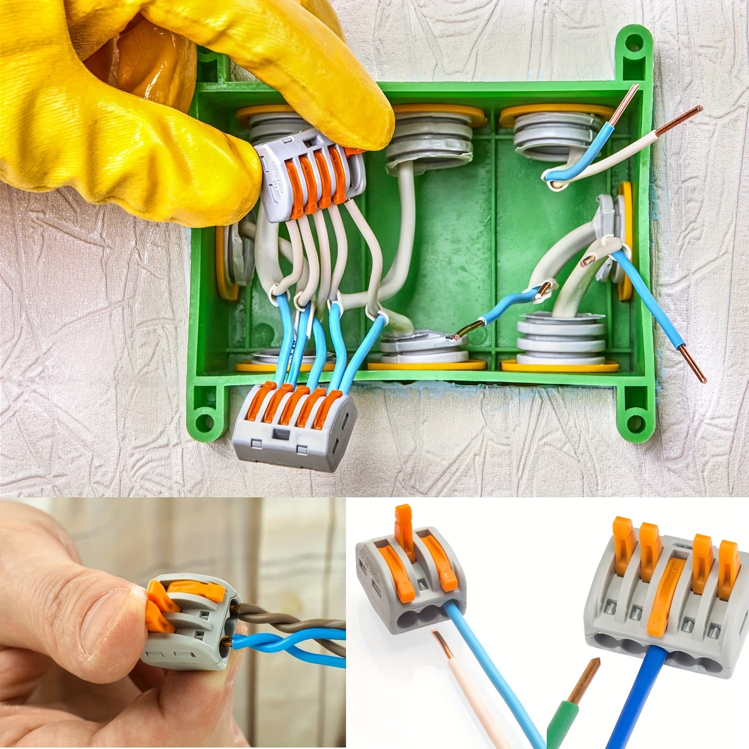 60-Piece Wire Connector Kit for Rapid Splicing 28-12 AWG Copper Terminals