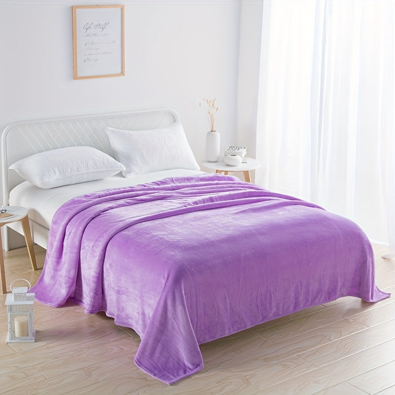 Manta de felpa de forro polar extra grande para cama y sofá, ligera, acogedora y de color sólido