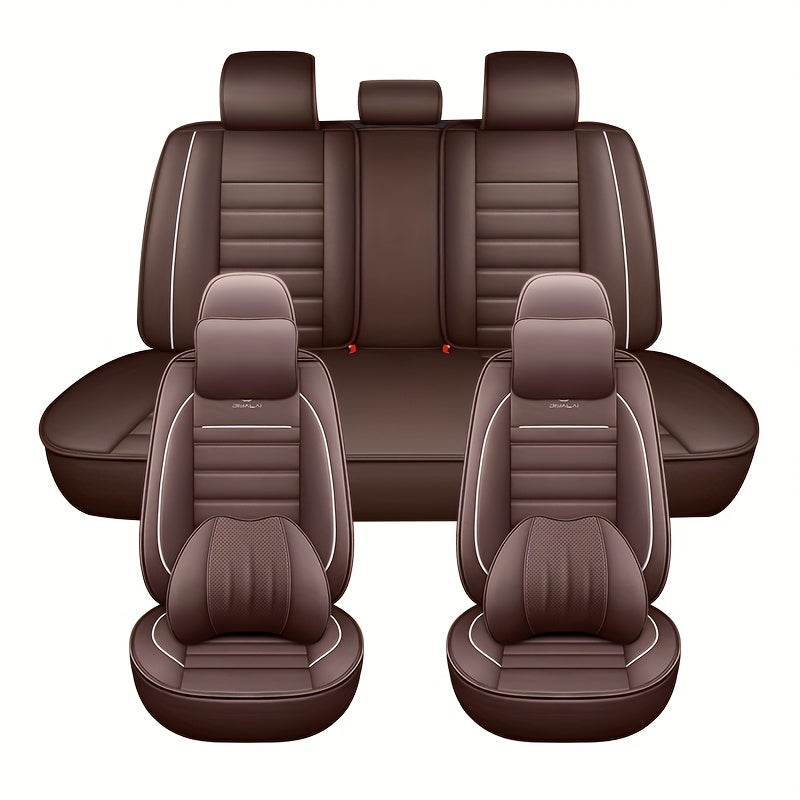 Universal Car Seat Cover Faux Leather Full Coverage All-Season Durable Seat Protector