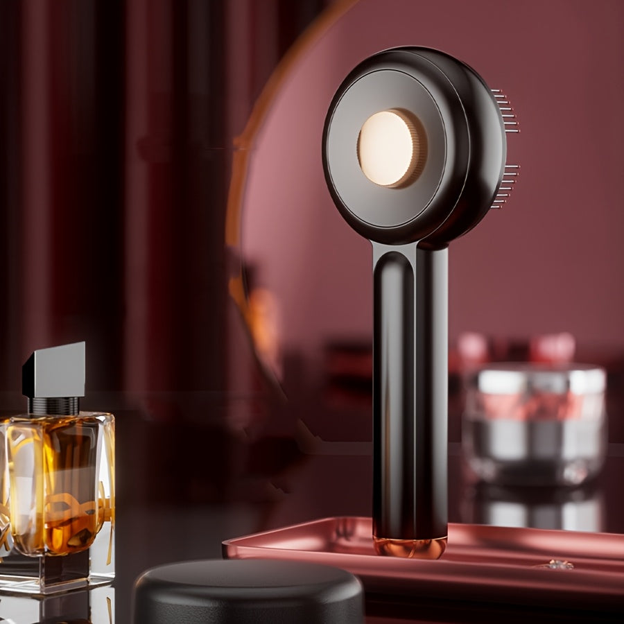 USB Rechargeable Scalp Massager Comb with 3 Modes Essential Oil Applicator Ergonomic Handle Black Rose Gold