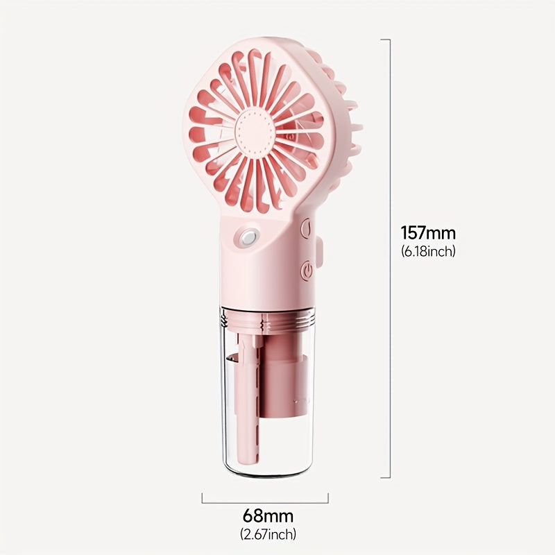 Portable Handheld Misting Fan with Rechargeable Battery and Rapid Cooling
