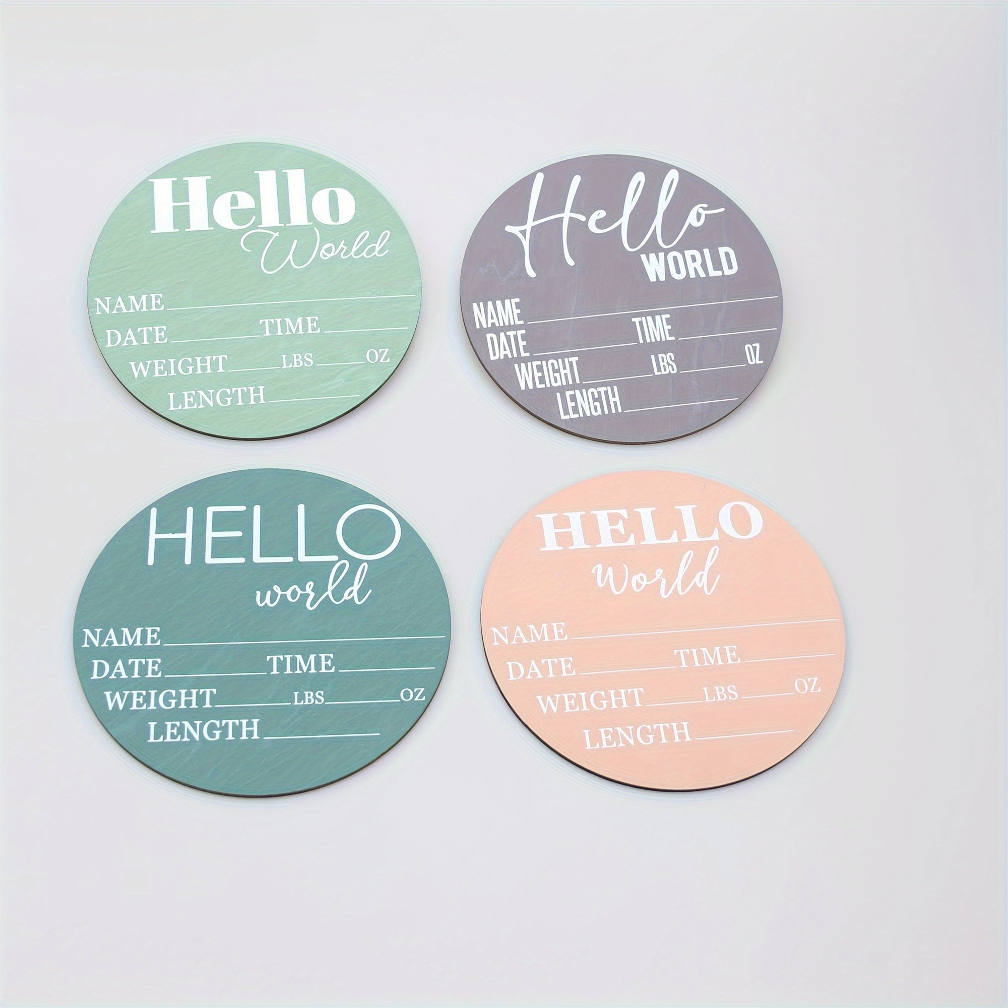 Деревянная памятная табличка для объявления о рождении - "Привет, мир" памятный знак с местом для фотопродуктов и отображения воспоминаний с заполняемыми деталями